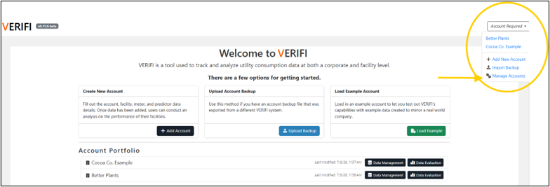 Setup automatic account data backup for VERIFI
